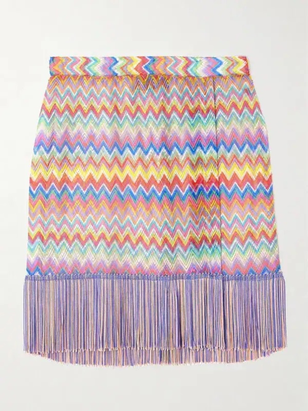 Missoni Multicolor Chevron Fringe Mini Skirt coverup